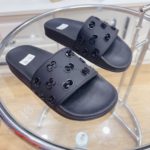 Gucci Women's Rubber GG Slide Sandals Black For Women ‎573922 JDR00 1000
