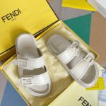 Fendi Feel White FF Fabric Slides For Women 8X8326PPHF1G70