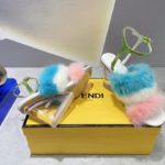 Fendi First Pink/Blue Mink High-Heeled Sandals For Women 8X8275AI12F1H01
