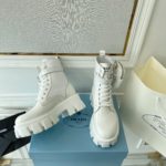 Prada Monolith And Nylon Fabric Boots White For Women 2.2in/55mm PRD 1T255M_3LJS_F0009_F_B055