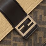 Fendi Baguette Pouch Brown fabric Black Pouch For Woman 16cm/6in