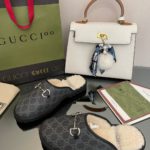 Gucci Men's GG Slipper With Horsebit Black For Men GG Shoes 694249