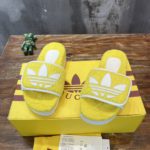 Gucci x Adidas Men's Sandal With Platform And GG Yellow For Men 702398 UU010 7171