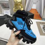 Prada Cloudbust Thunder High-Top Sneakers Blue/Black For Women 1.9in/50mm PRD
