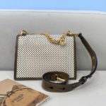 Fendi Medium Kan U White and Brown Bag For Woman 25cm/10in