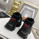 Prada Cloudbust Thunder High-Top Sneakers Red/Black For Women 1.9in/50mm PRD
