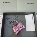 Balenciaga Hourglass Mini Handbag With Chain In Light Pink, For Women, Women's Bags 4.7in/12cm