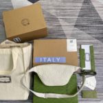Gucci GG Embossed Belt Bag White GG Embossed For Men  9.1in/23cm GG 658582 1W3CN 9022
