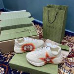 Gucci Women's Rhyton Sneakers With Logo Print White Ivory For Women 6548636 DRW00 9022