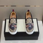 Gucci Men's GG Supreme Slip-On With Wolf Printed Black And Gray For Men 497105 9JB10 8960
