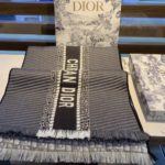 Dior Oblique University Reversible Scarf Grey 79in/200cm