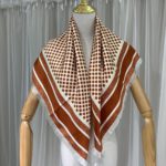 Dior D-Cannage 90 Square Scarf Brown 35in/90cm