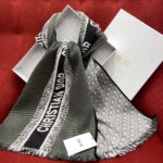 Dior Oblique University Reversible Scarf Green Grey 79in/200cm