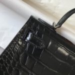 Hermes Mini Kelly 19 Black Silver Toned Hardware Bag For Women, Women's Handbags, Shoulder Bags 7.5in/19cm