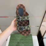 Gucci Women's Slide Sandal With Straps Orange And Green For Women 658020 2HK60