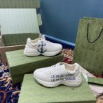 Gucci Women's Rhyton Sneaker With Anchor White Ivory For Women 576052