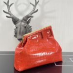 Fendi First Medium Orange Crocodile Bag For Woman 32.5cm/13in