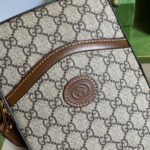 Gucci Sling Backpack With Interlocking G Beige And Ebony GG Supreme Canvas For Men 9.4in/24cm GG 696016 92THG 8563
