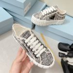 Prada Double Wheel Gabardine Sneakers Black For Women 2in/50mm PRD