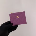 Chanel Flat Card Holder Purple Bag For Women 11.5cm/4.5in