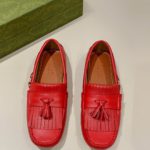 Gucci Men's Loafer With Driver Interlocking G Red For Men 624699