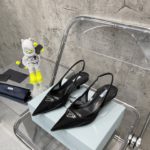 Prada Mesh Fabric Slingback Pumps Black For Women PRD 1I828M_099_F0002_F_045