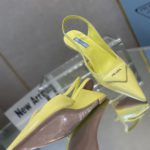 Prada Brushed Slingback Pumps Yellow For Women 2.6in/65mm PRD