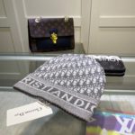 Dior Pompom Beanie In Grey