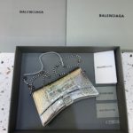 Balenciaga Hourglass Wallet On Chain in Sliver, For Women, Women's Bags 9in/23cm