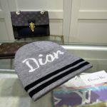 Dior Pompom Beanie In Grey