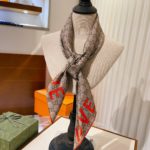 Gucci GG 'Love' Print silk Beige and Red Scarf 90cm/35in ‎681907 3G001 9774