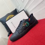 Gucci Men's Ace GG Embossed Sneaker With G And Bee Black For Men ‎‎625787