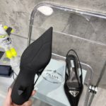 Prada Mesh Fabric Slingback Pumps Black For Women PRD 1I828M_099_F0002_F_045