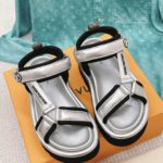 Louis Vuitton Women's Pool Pillow Flatform Comfort Sandal Sliver For Women LV 1AACHA