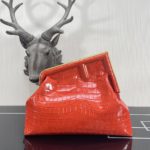 Fendi First Medium Orange Crocodile Bag For Woman 32.5cm/13in