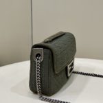 Fendi Baguette Chain Midi Green FF Fabric Bag For Woman 14.5cm/6in 8BR793AHW5F1F2L