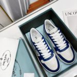 Prada Downtown Perforated Sneakers Blue/White For Women 1.2in/30mm PRD 2EE364_3LKG_F098Z