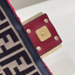 Fendi Baguette Red raffia back with crocheted FF Bag For Woman 15cm/6in