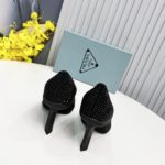 Prada Satin Slingback Pumps With Crystals Black For Women 2.2in/55mm PRD