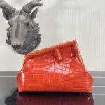 Fendi First Small Orange Crocodile Bag For Woman 26cm/10in
