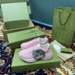 Gucci Men's Rhyton Sneaker With Mystic Cat Light Pink For Men 583337 DRW00 5823