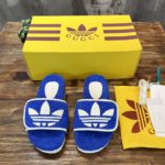 Gucci x Adidas Men's Sandal With Platform And GG Blue For Men 702412 UU010 4160