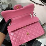 Chanel Large Classic Handbag Gold Hardware Pink For Women, Women's Handbags, Shoulder Bags 11.8in/30cm