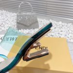 Fendi First Dark Green Transparent Medium-Heeled Sandals For Women
