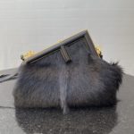 Fendi First Small Black Fox Fur Bag For Woman 26cm/10in