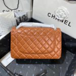 Chanel Large Classic Handbag Silver Hardware Brown For Women, Women's Handbags, Shoulder Bags 11.8in/30cm