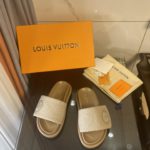 Louis Vuitton Women's Pool Pillow Comfort Flat Mule Beige For Women LV