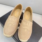 Prada Linen Espadrilles Beige For Women 0.8in/20mm PRD 1S841M_376_F0065_F_020