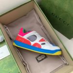 Gucci Men's Basket Sneaker White Pink And Blue For Men 661311 2SH80 9063