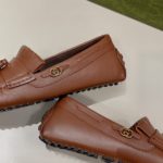Gucci Men's Loafer With Driver Interlocking G Brown For Men 624699
